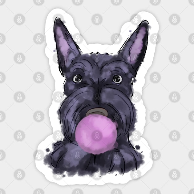 Watercolor scottish terrier Sticker by Antiope